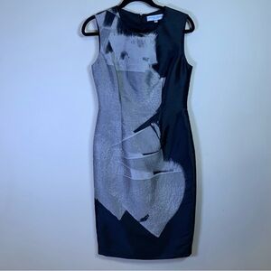 Carolina Herrera Black Grey Jacquard Dress 6